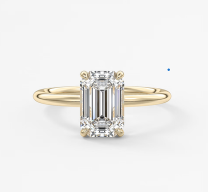 Aurora Emerald Hidden Halo Engagement Ring