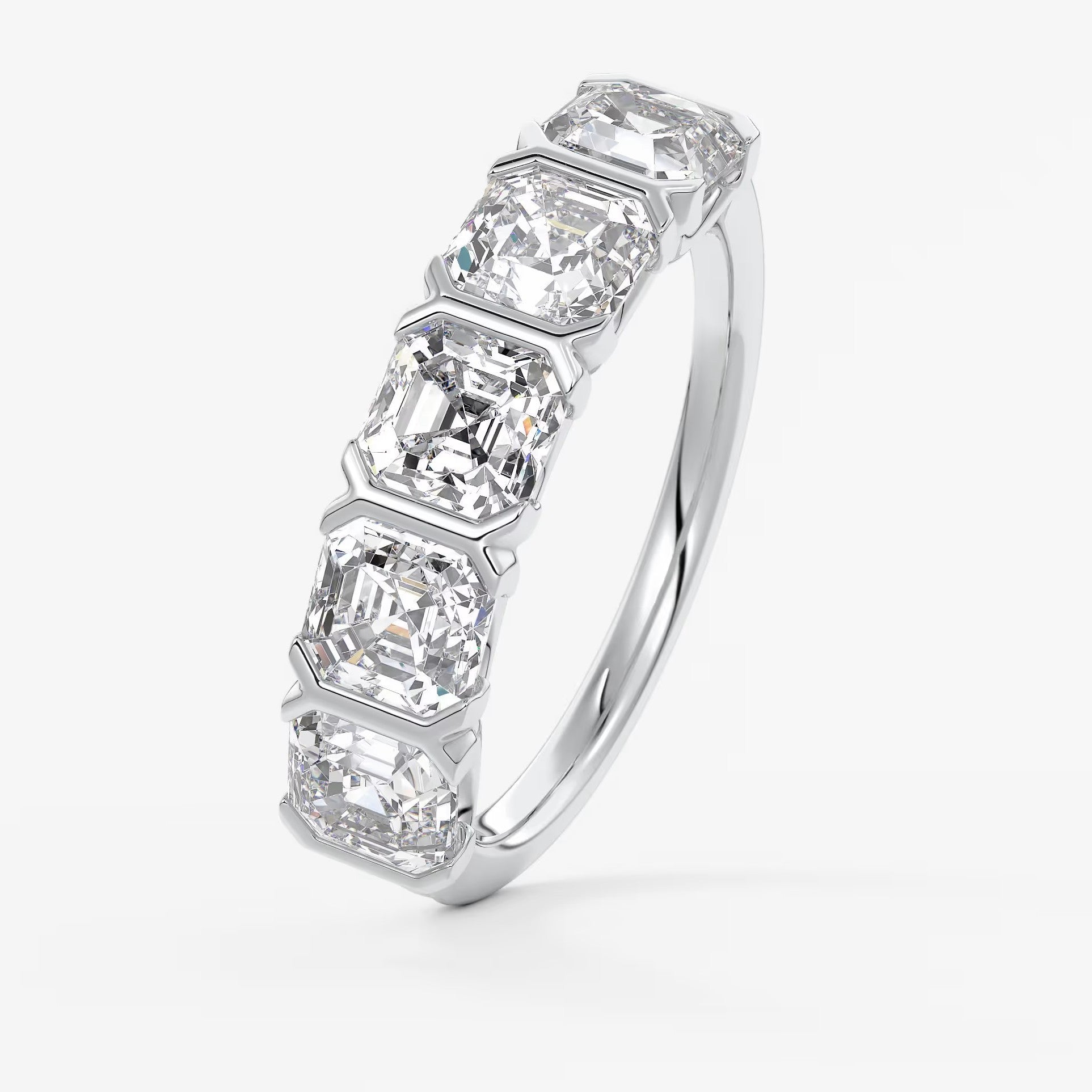 Avenor asscher five-stone engagement ring
