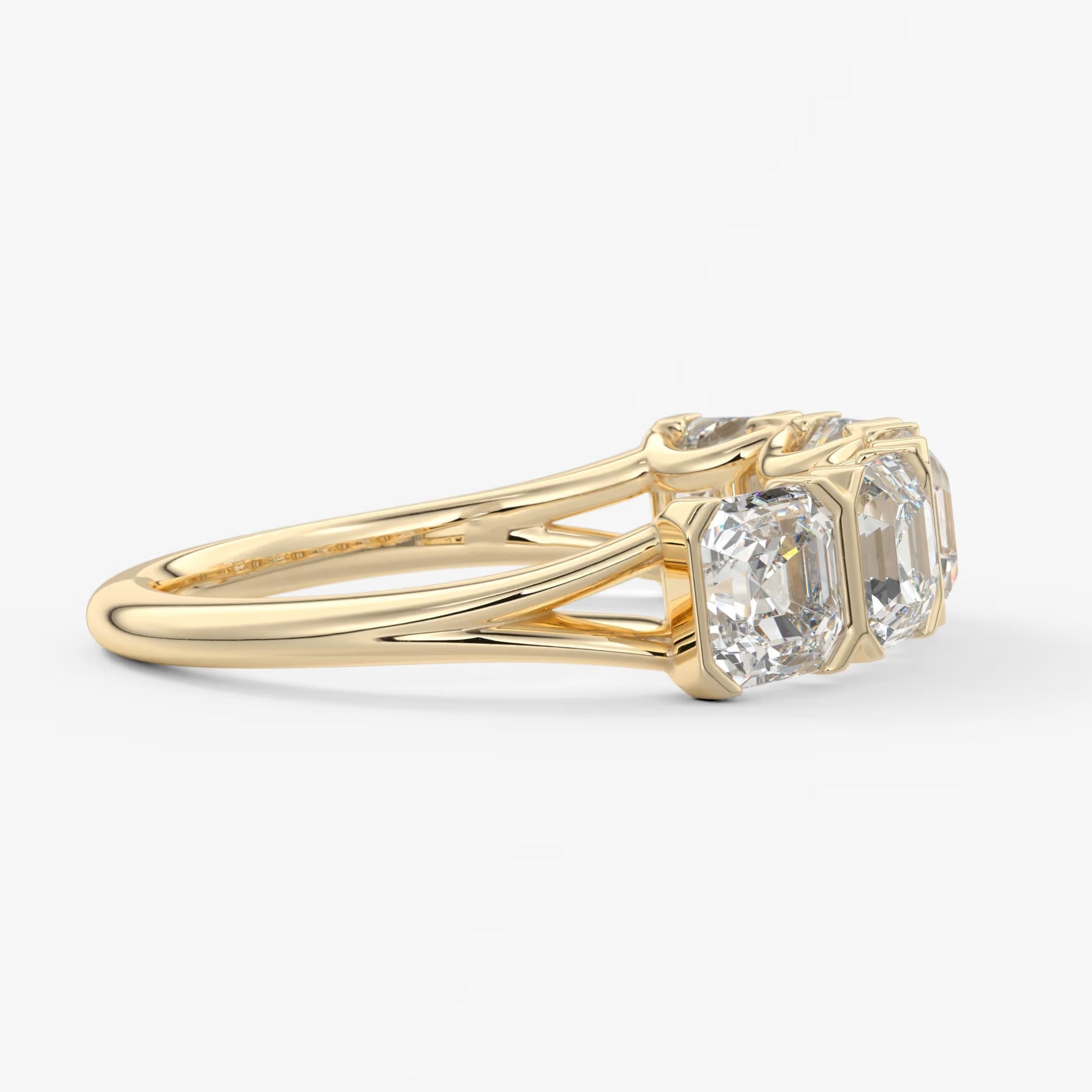 Avenor asscher five-stone engagement ring