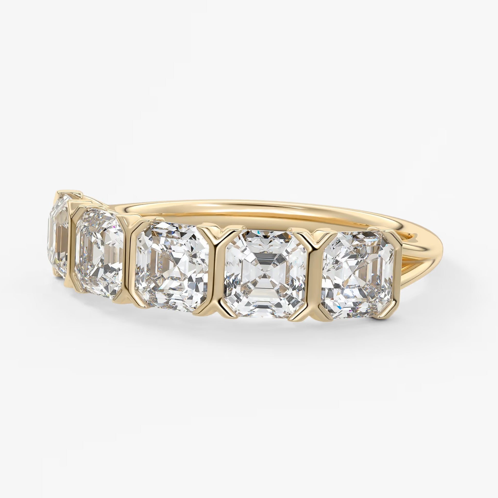 Avenor asscher five-stone engagement ring