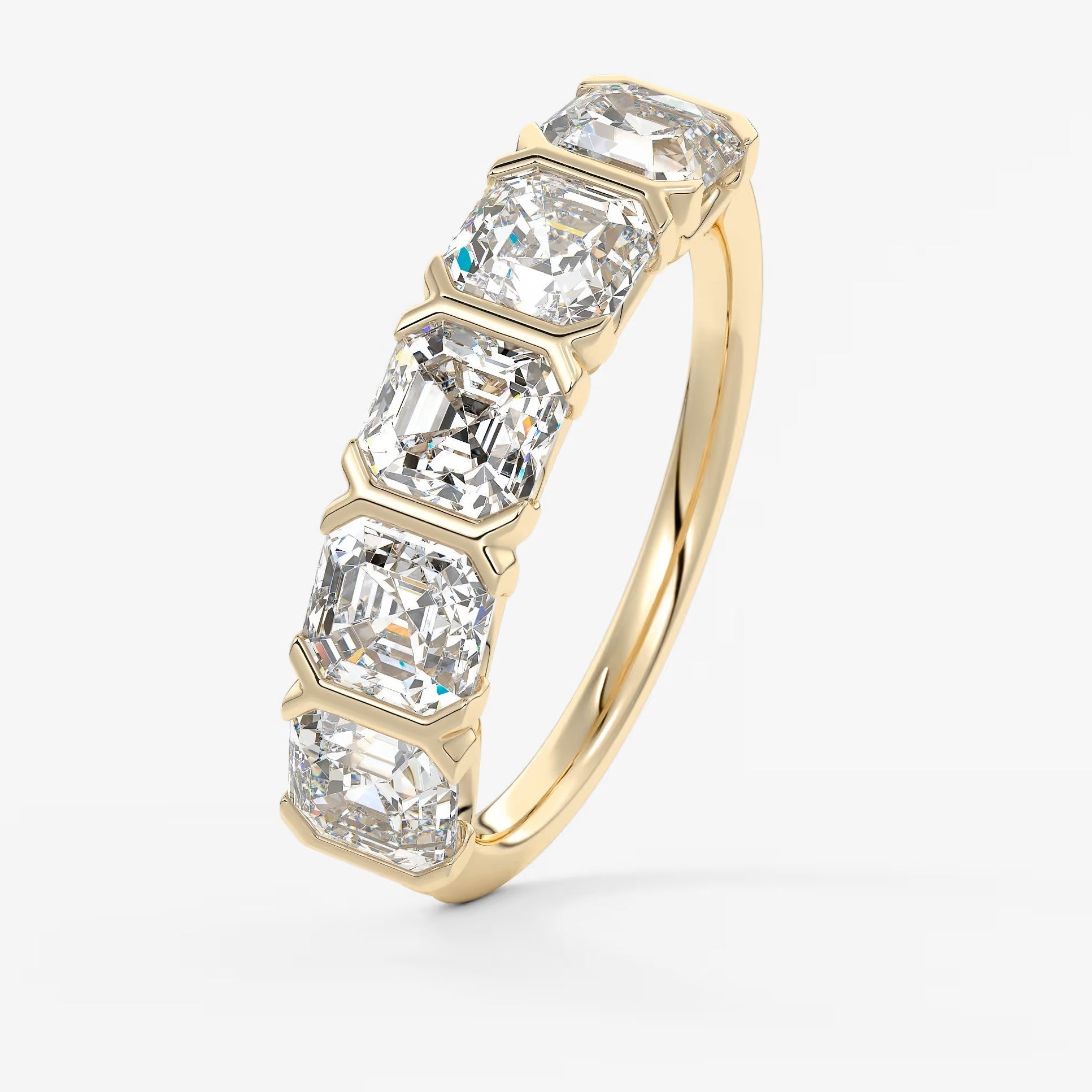 Avenor asscher five-stone engagement ring