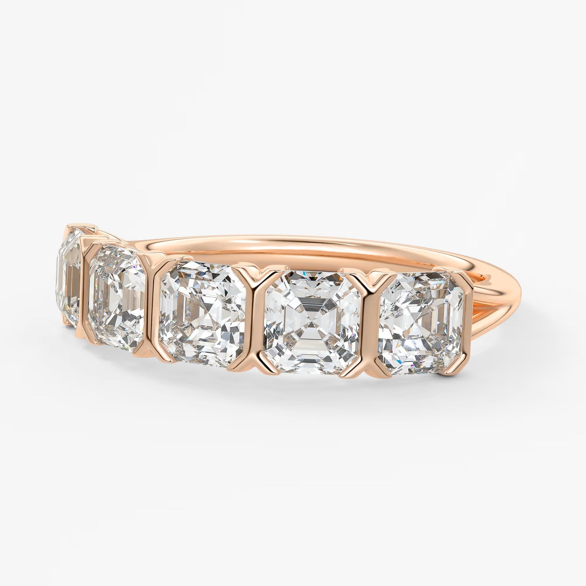 Avenor asscher five-stone engagement ring