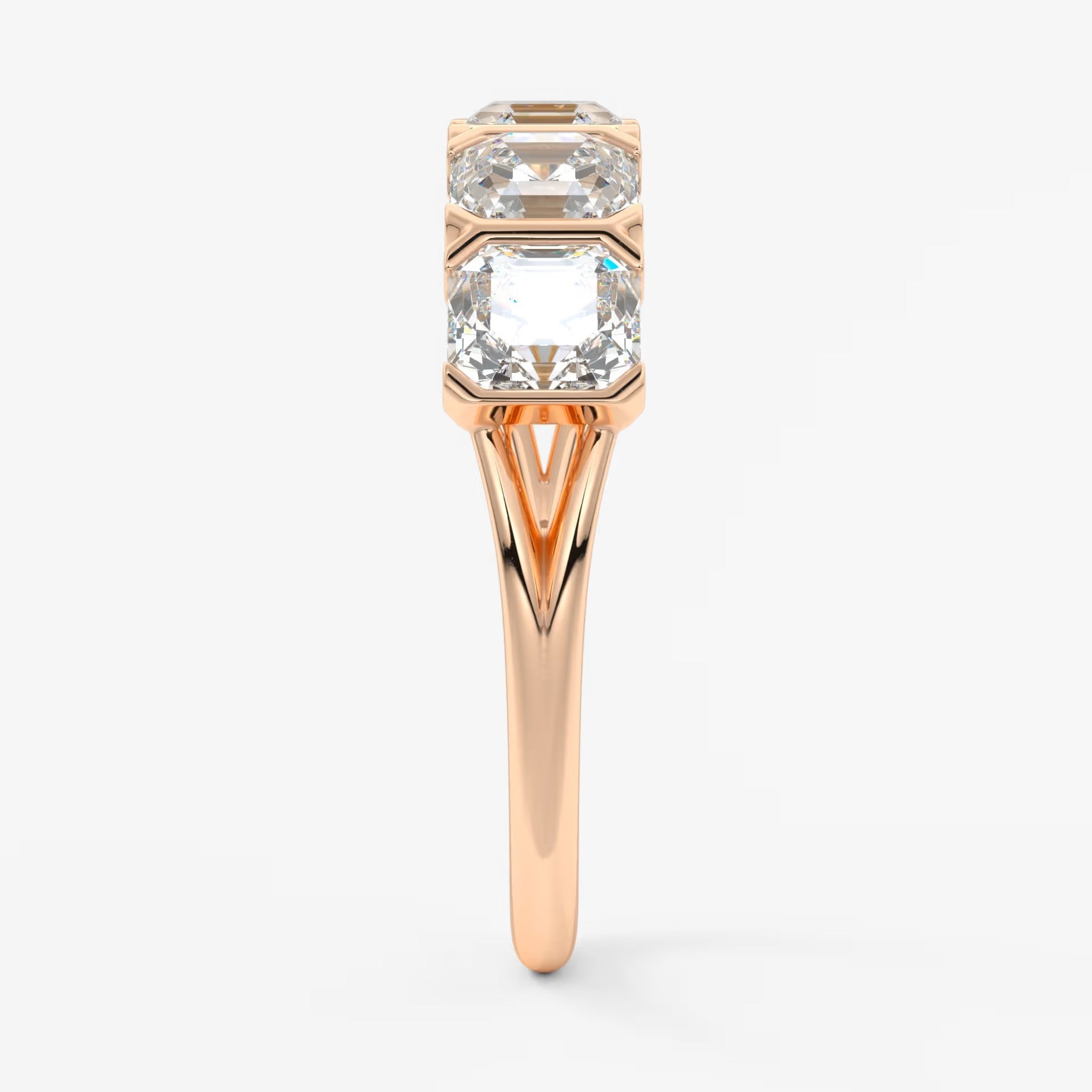 Avenor asscher five-stone engagement ring