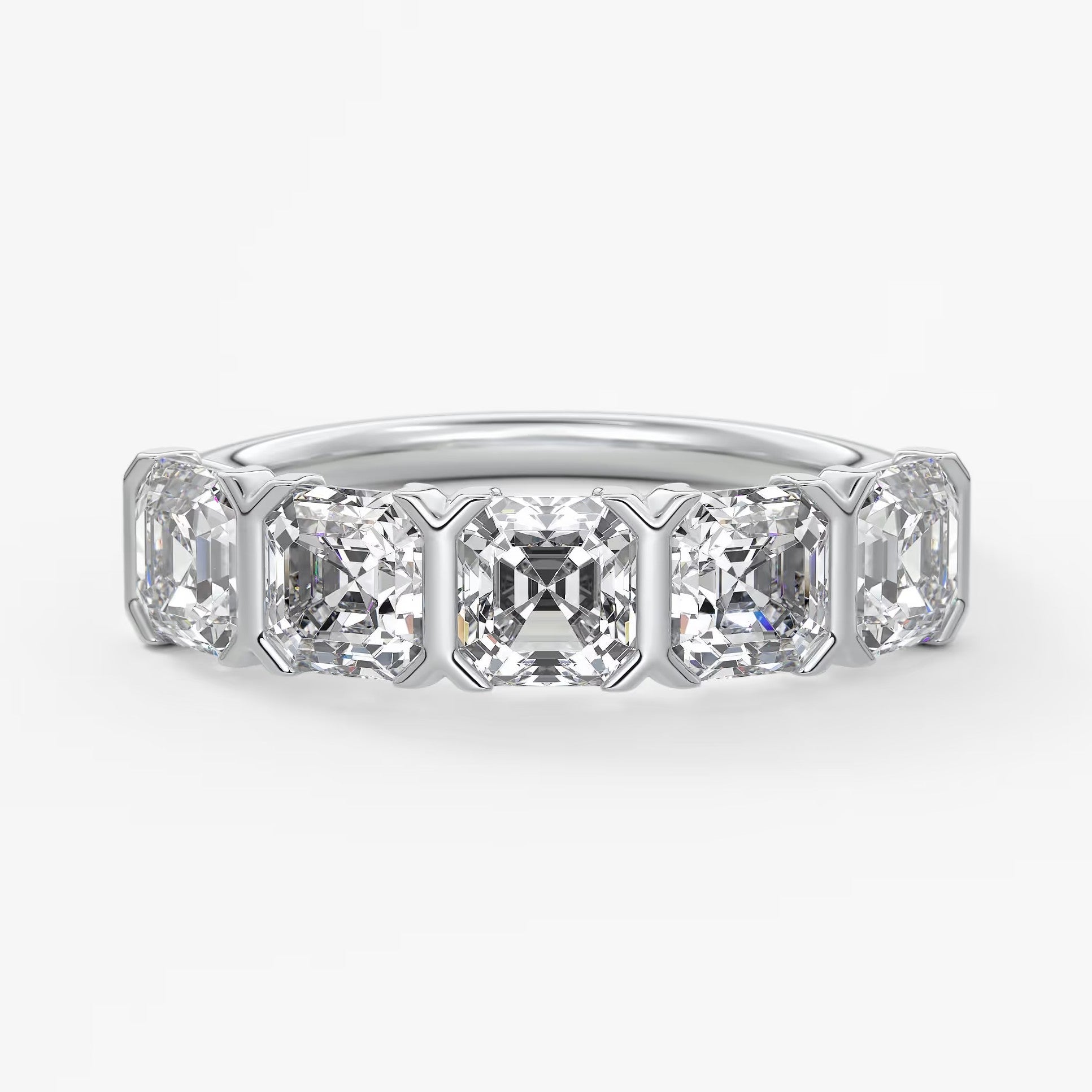 Avenor asscher five-stone engagement ring