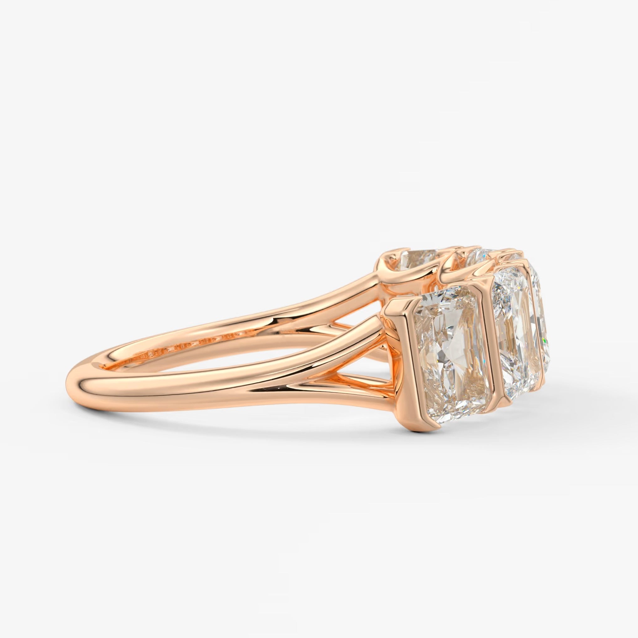 Avenor radiant five-stone engagement ring