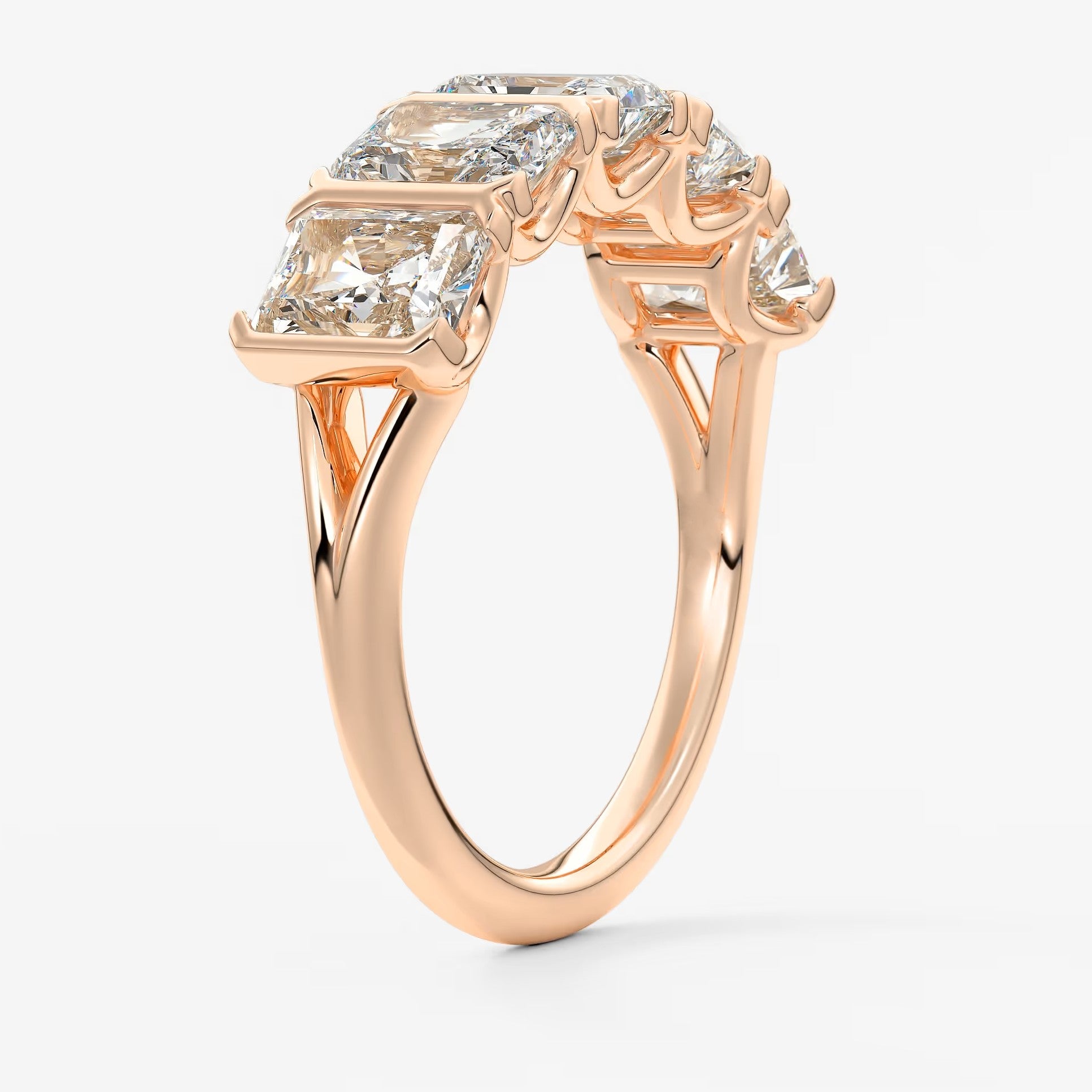 Avenor radiant five-stone engagement ring