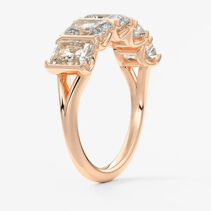 Avenor radiant five-stone engagement ring