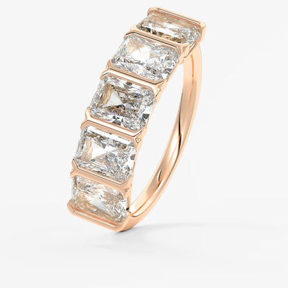 Avenor radiant five-stone engagement ring