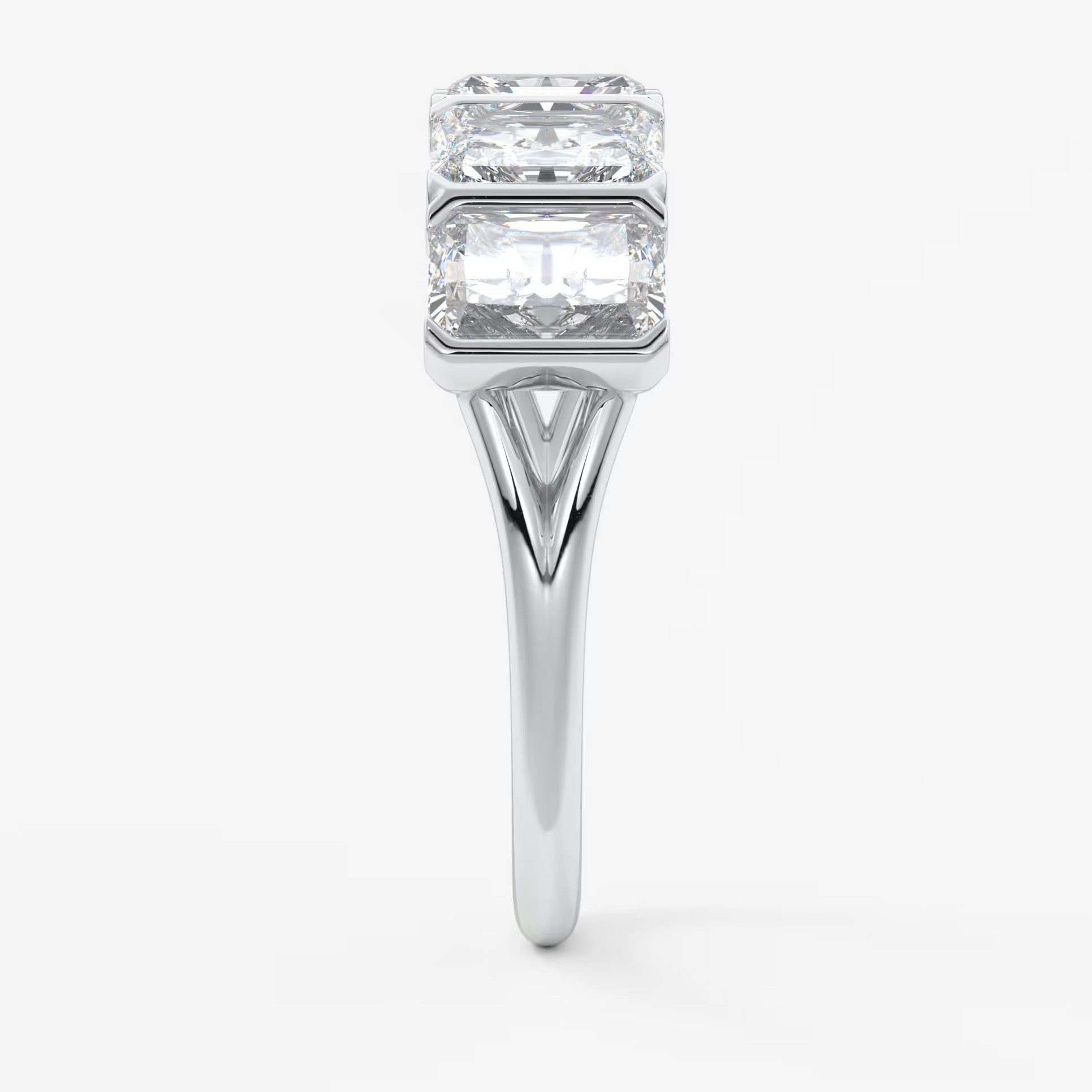 Avenor radiant five-stone engagement ring