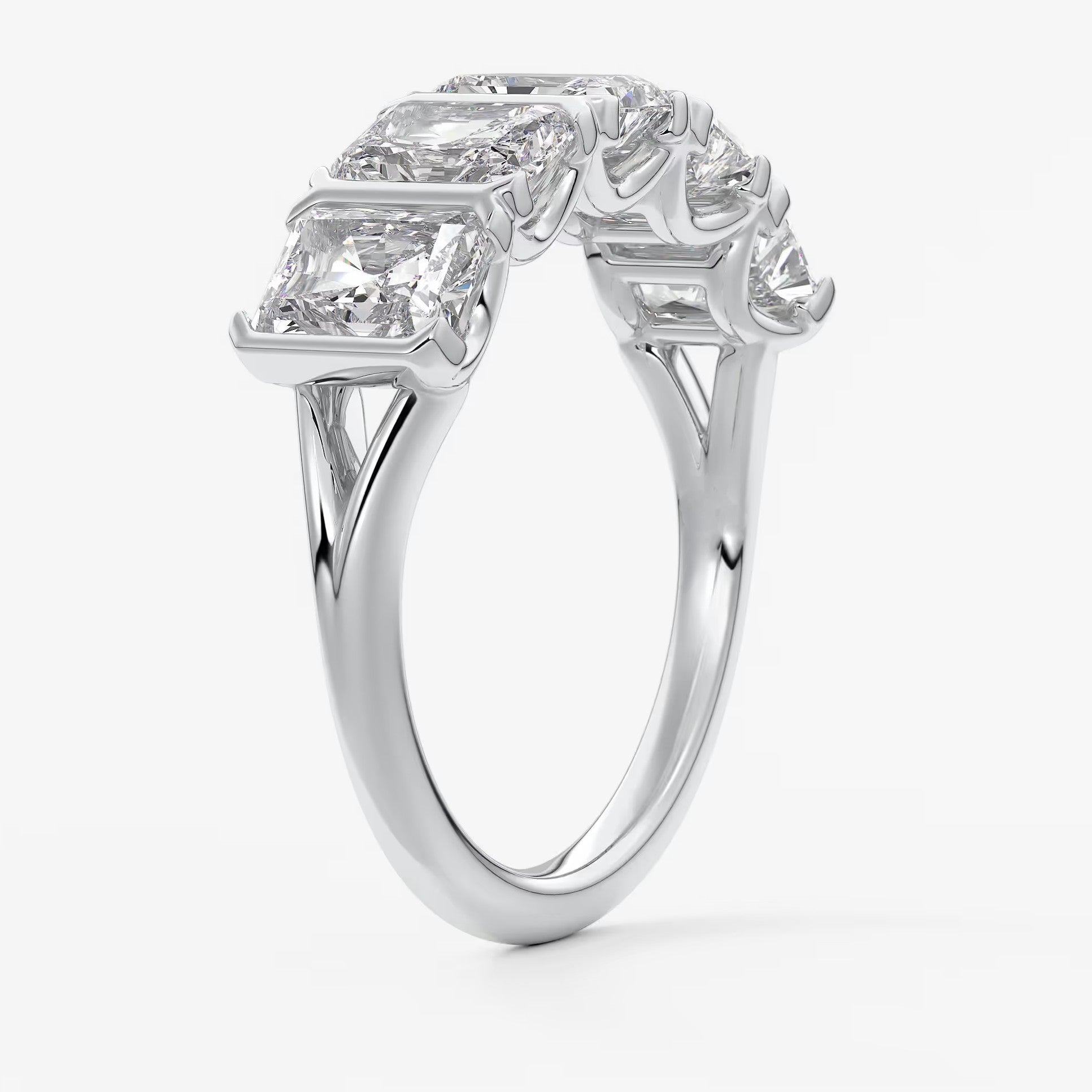 Avenor radiant five-stone engagement ring