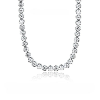 Custom made bezel moissanite tennis bracelet – 18k gold plated silver