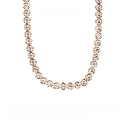 Custom made bezel moissanite tennis bracelet – 18k gold plated silver