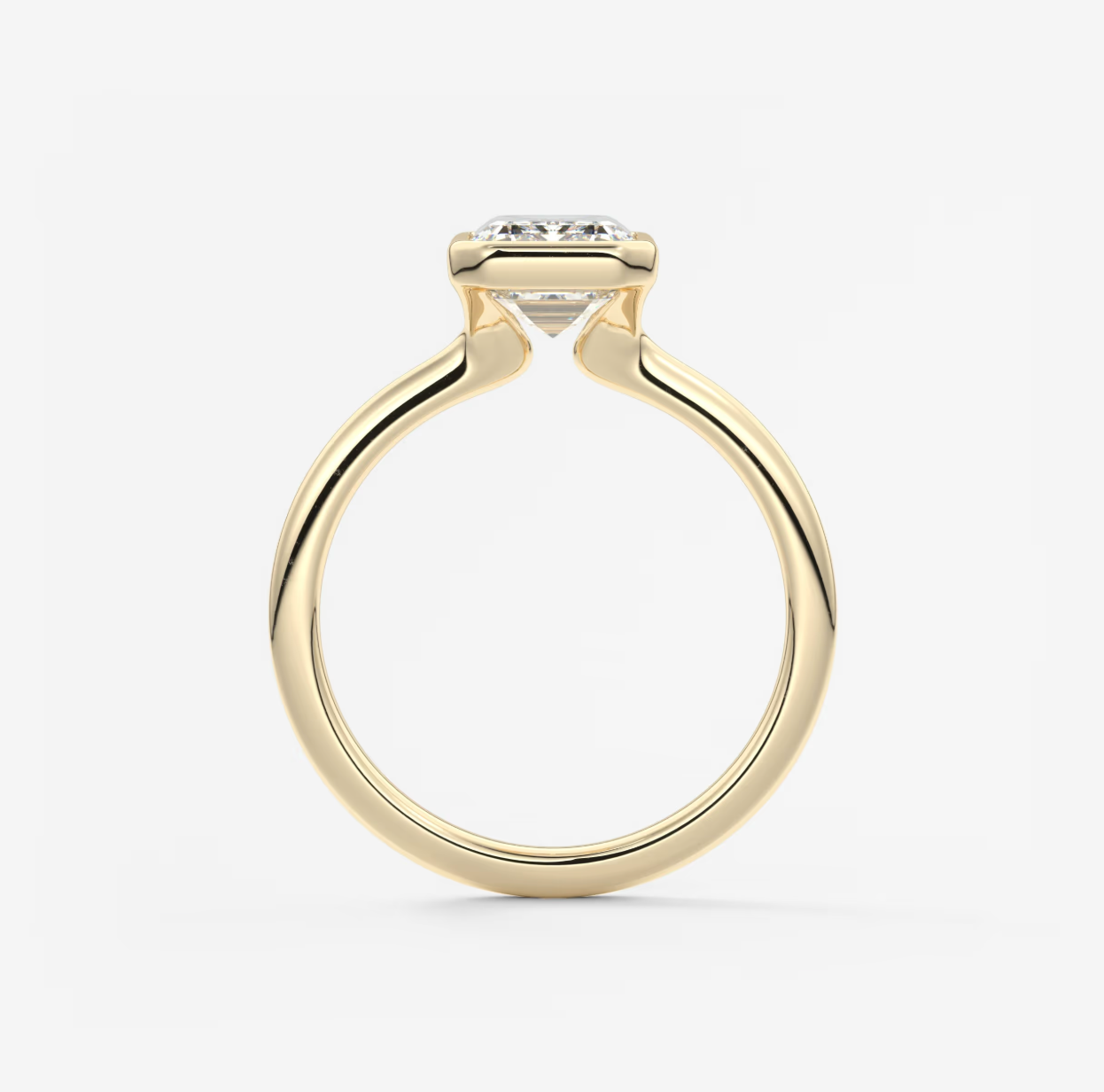 Veda emerald bezel lab diamond engagement ring – 3.86ct d vvs1 | 18k yellow gold engagement ring