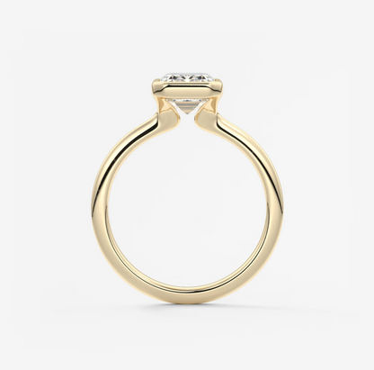Veda emerald bezel lab diamond engagement ring – 3.86ct d vvs1 | 18k yellow gold engagement ring