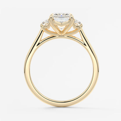 Calista emerald trapezoid cathedral engagement ring