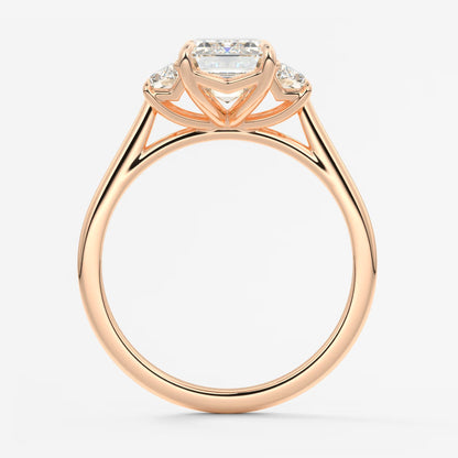 Calista emerald trapezoid cathedral engagement ring