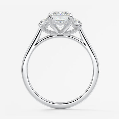 Calista emerald trapezoid cathedral engagement ring
