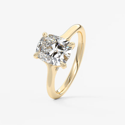 Cassia – cushion solitaire with hidden pavé