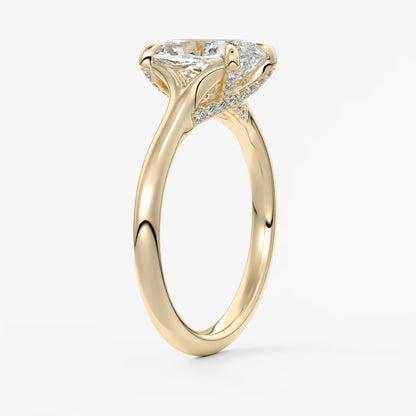 Cassia – cushion solitaire with hidden pavé