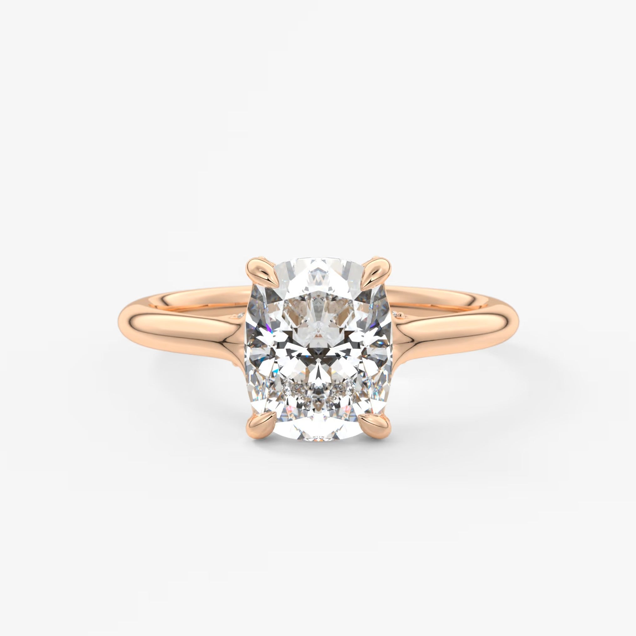 Cassia – cushion solitaire with hidden pavé