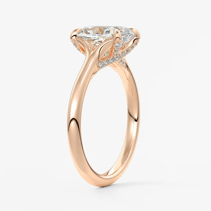 Cassia – cushion solitaire with hidden pavé