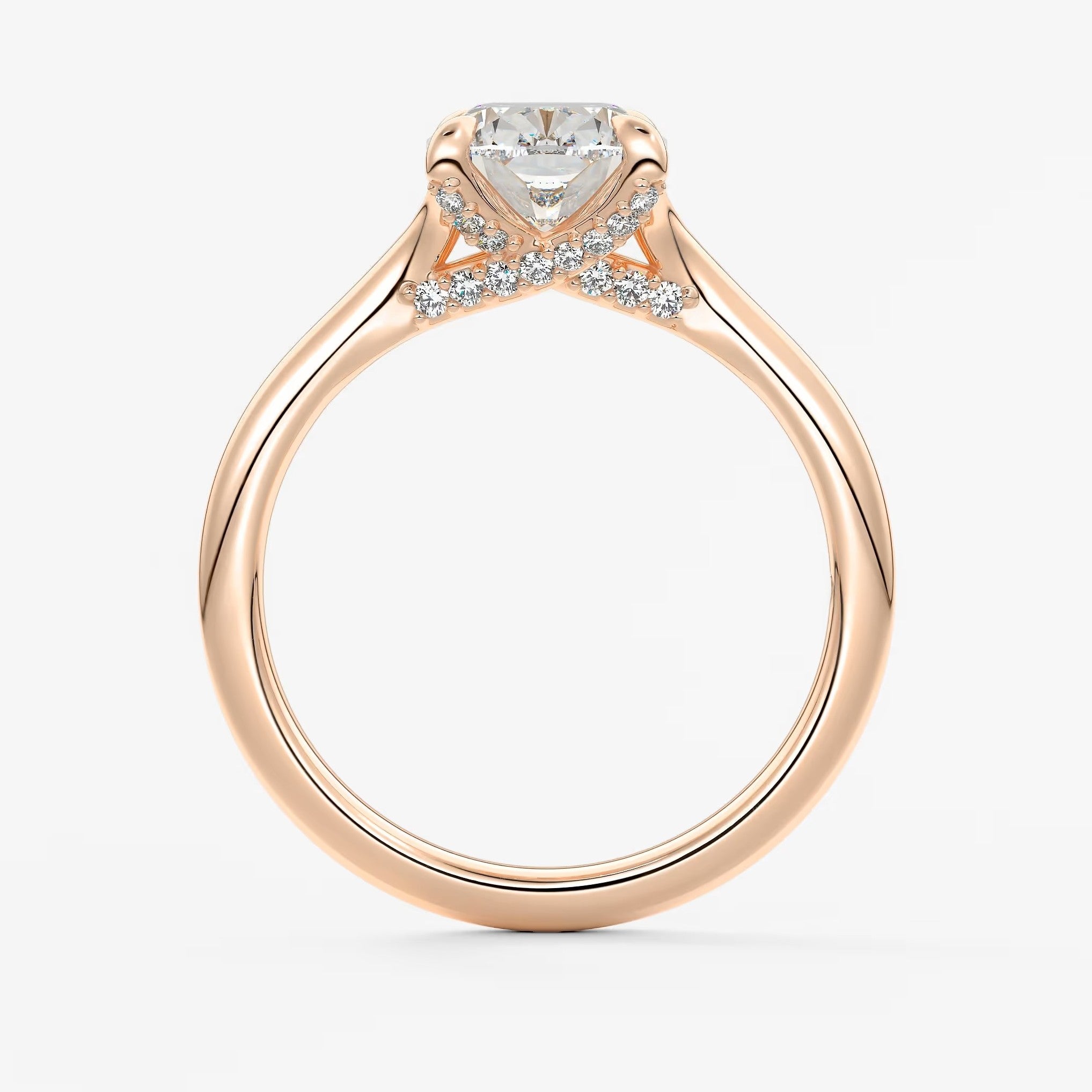 Cassia – cushion solitaire with hidden pavé