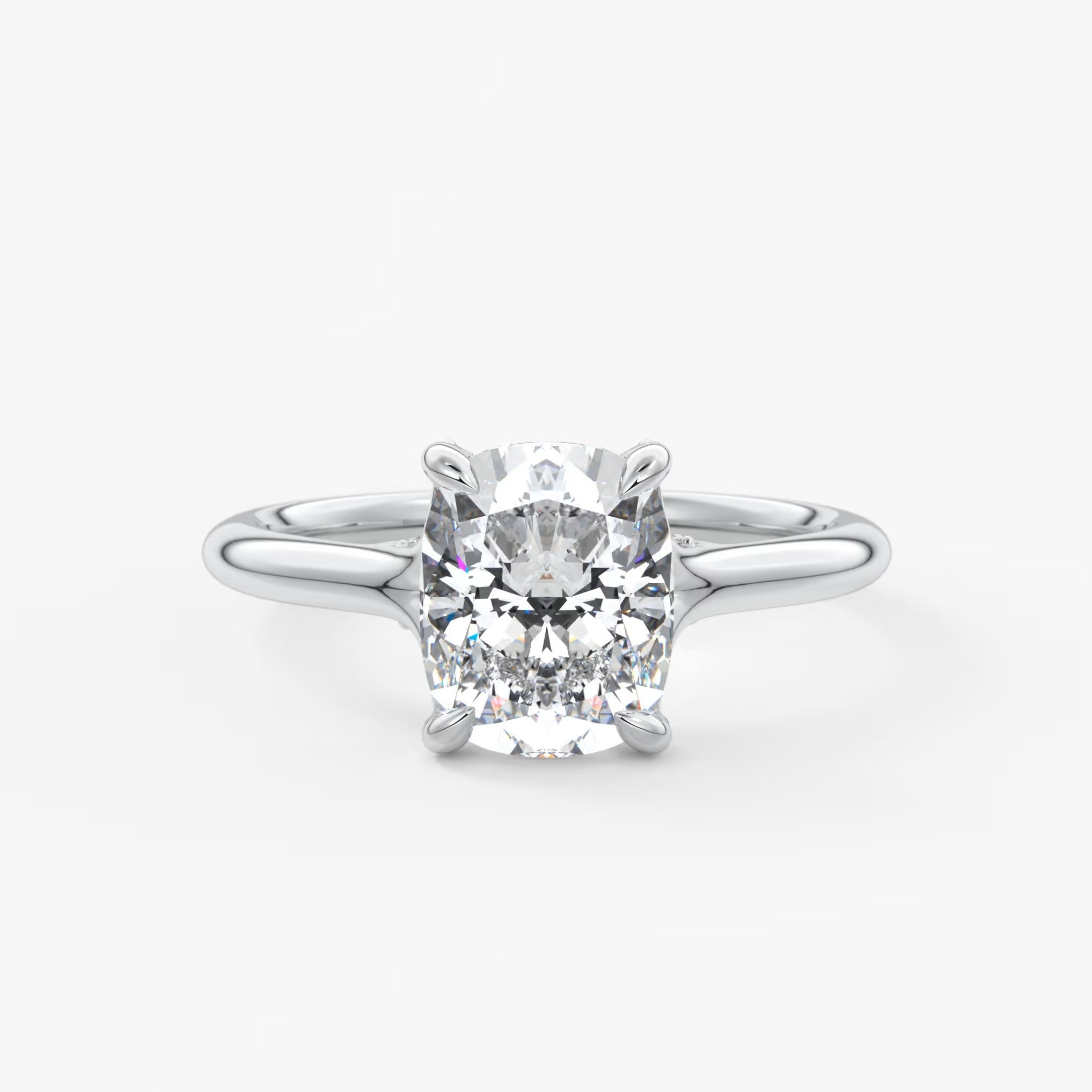 Cassia – cushion solitaire with hidden pavé