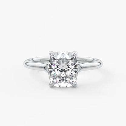 Cassia – cushion solitaire with hidden pavé