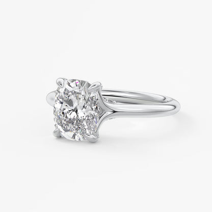 Cassia – cushion solitaire with hidden pavé