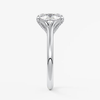 Cassia – cushion solitaire with hidden pavé