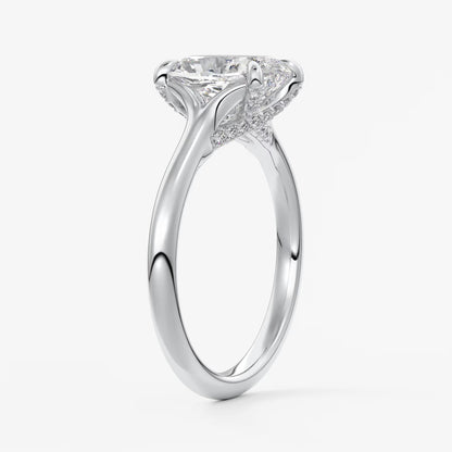 Cassia – cushion solitaire with hidden pavé