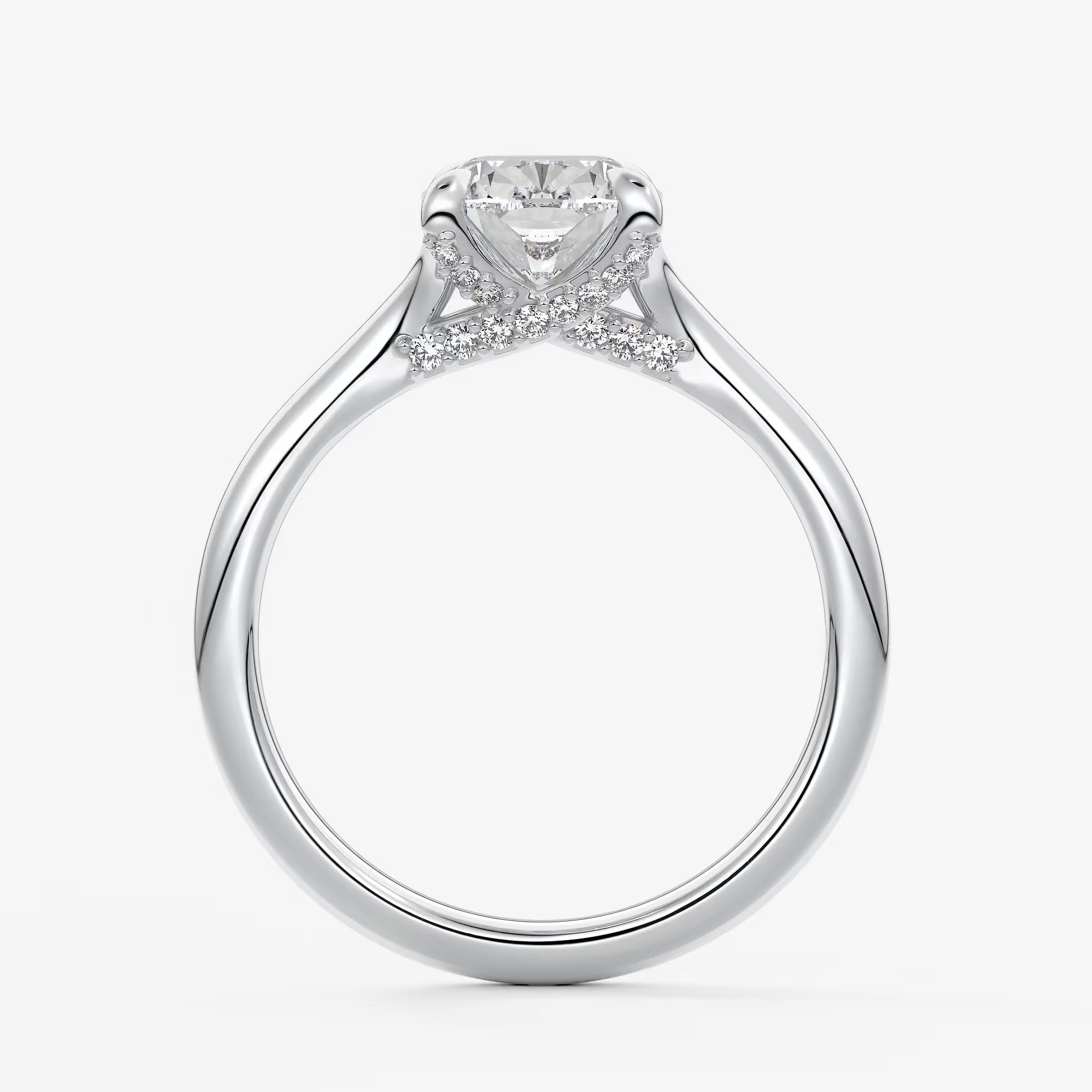 Cassia – cushion solitaire with hidden pavé