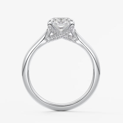 Cassia – cushion solitaire with hidden pavé