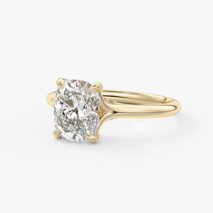 Cassia – cushion solitaire with hidden pavé