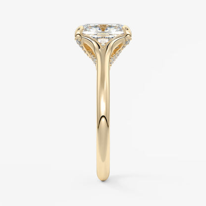 Cassia – cushion solitaire with hidden pavé