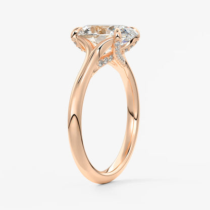 Cassia – oval solitaire with hidden pavé