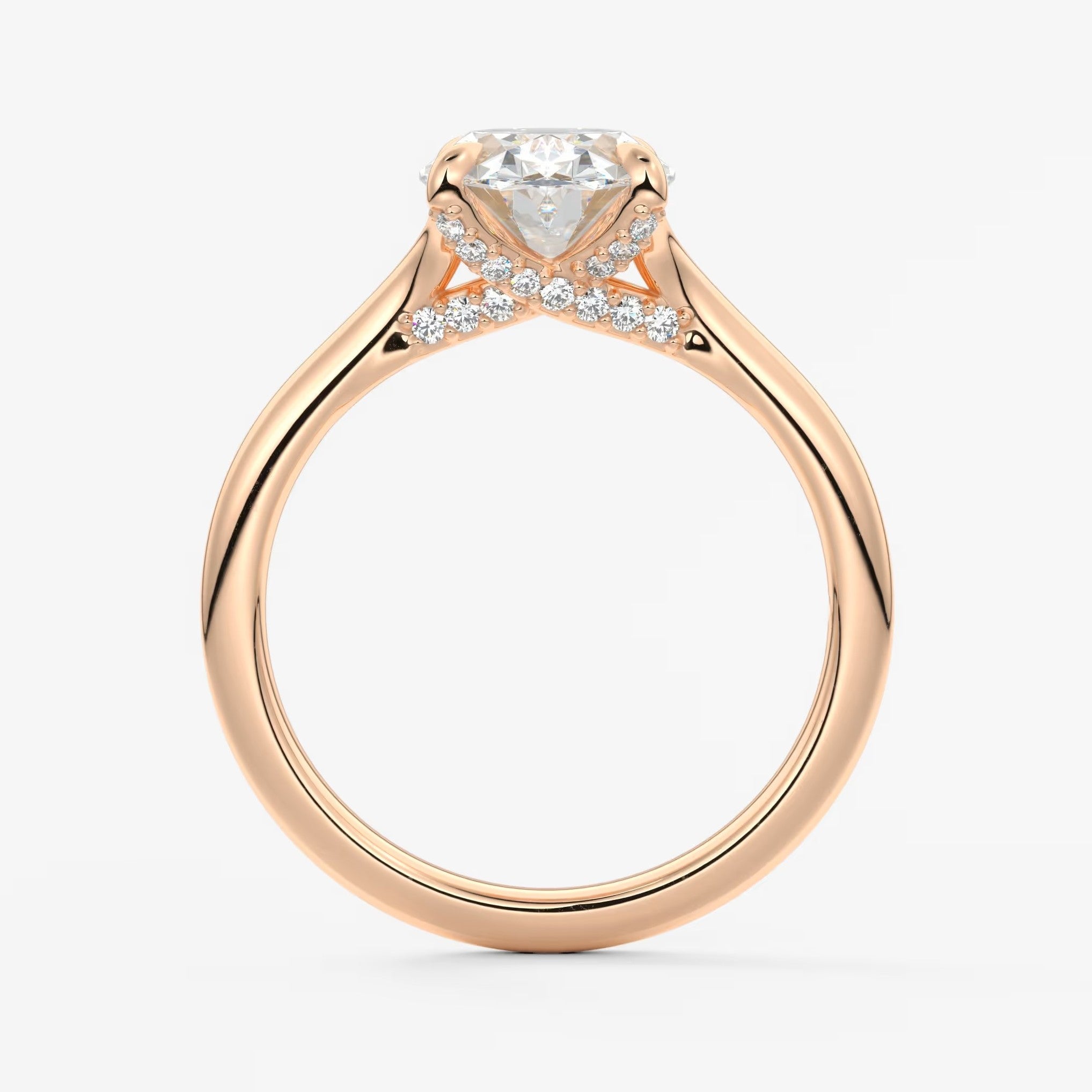 Cassia – oval solitaire with hidden pavé