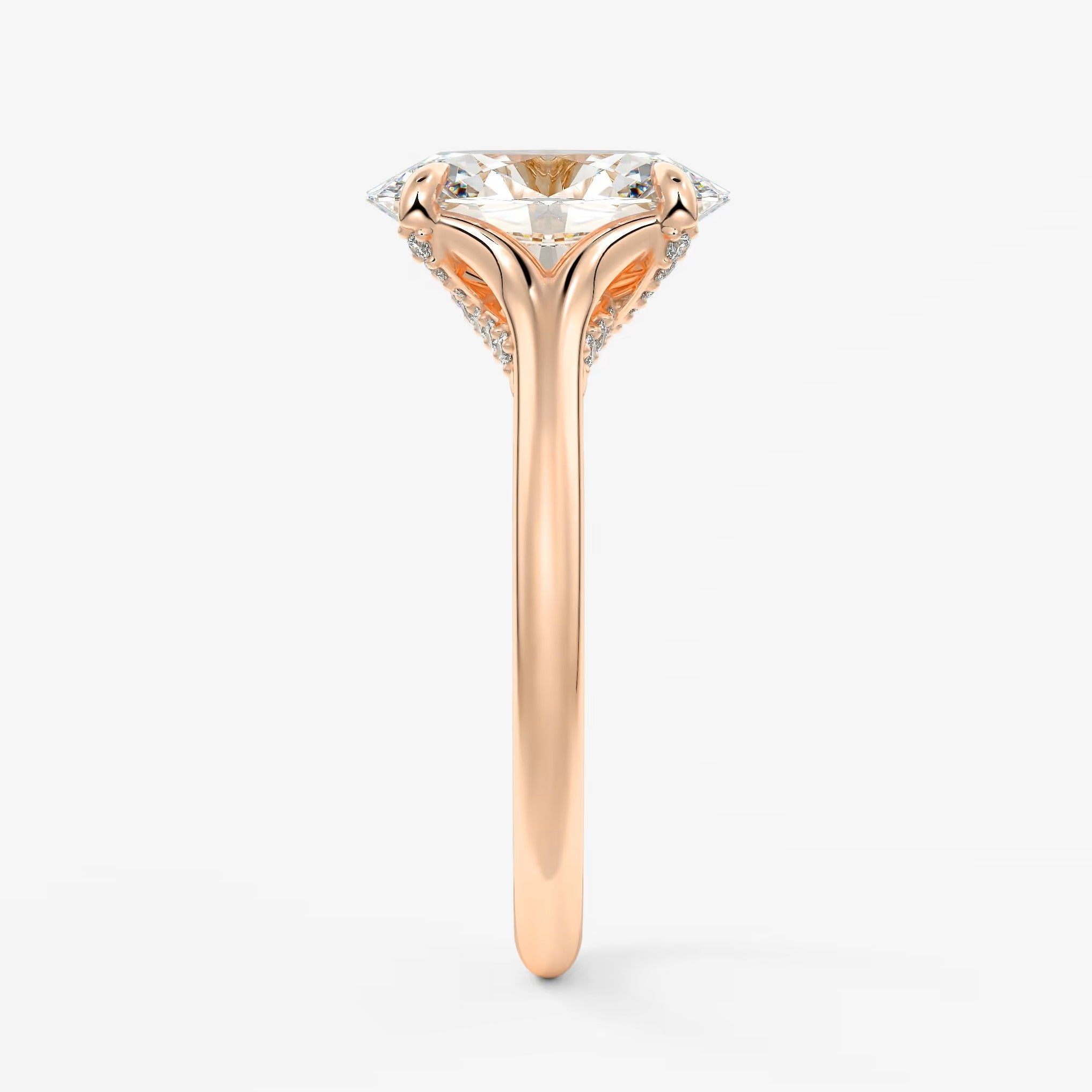 Cassia – oval solitaire with hidden pavé