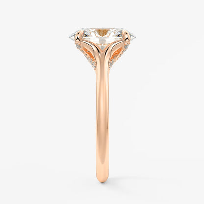 Cassia – oval solitaire with hidden pavé