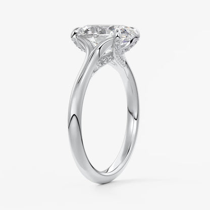 Cassia – oval solitaire with hidden pavé
