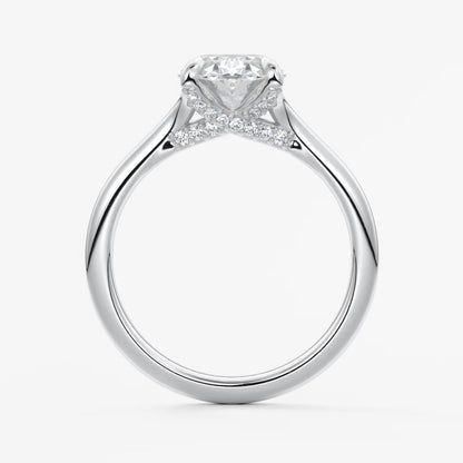 Cassia – oval solitaire with hidden pavé