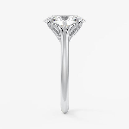 Cassia – oval solitaire with hidden pavé
