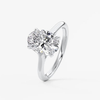 Cassia – oval solitaire with hidden pavé