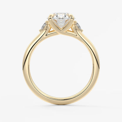 Cassia – oval trilogy with pear side stones