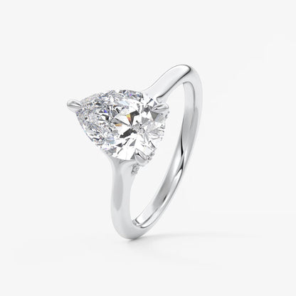 Cassia – pear solitaire with hidden pavé