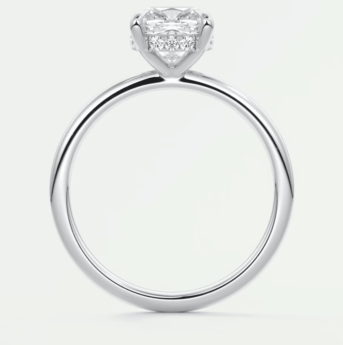 18k white gold heart-shaped diamond engagement ring.