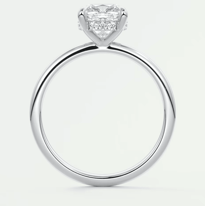 18k white gold heart-shaped diamond engagement ring.
