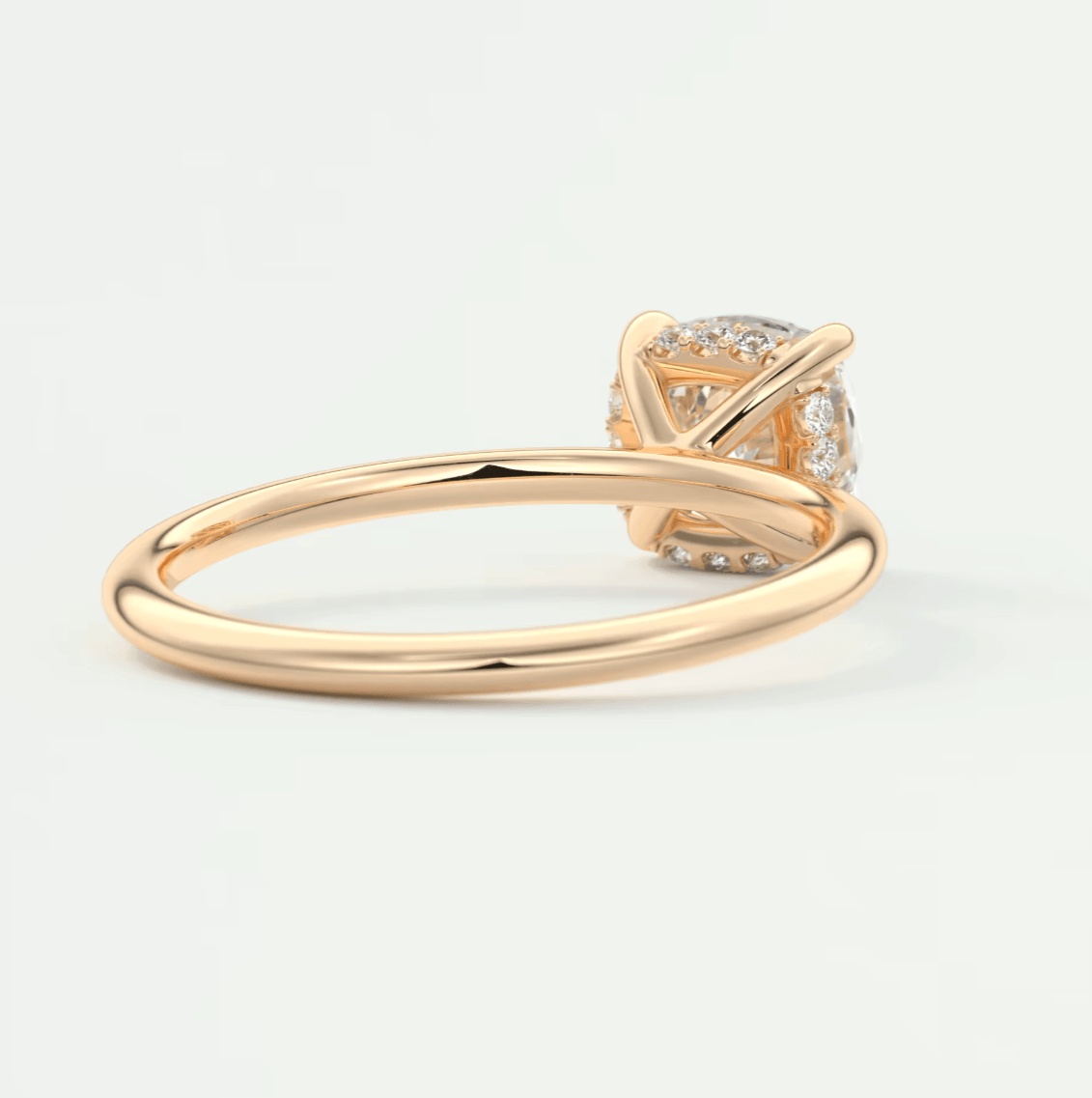 18k gold engagement ring with a princess-cut diamond.