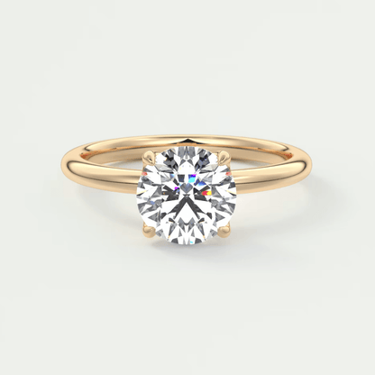 14k gold solitaire diamond engagement ring.