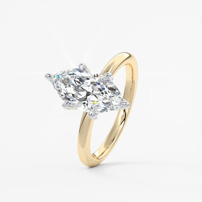 Celestia deluxe – two-tone marquise engagement ring